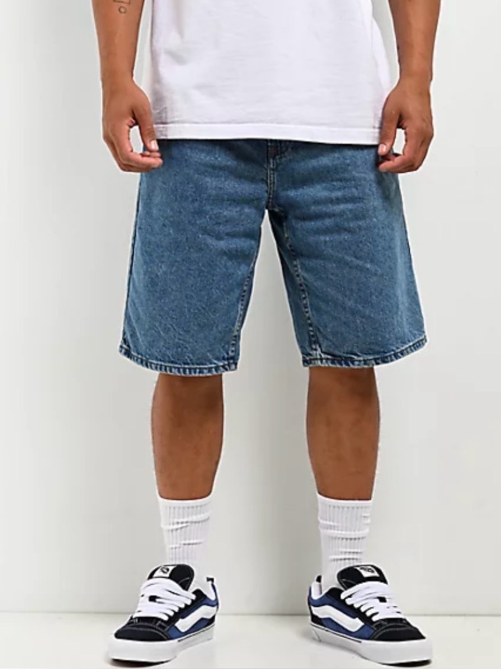 Empyre Blake Blue Wash Loose Fit Denim Skate Shorts size 30